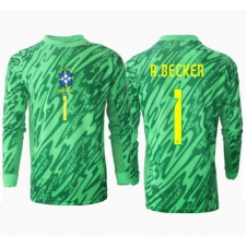 Brasil Alisson Becker #1 Keeper Hjemmedrakt Copa America 2024 Langermet